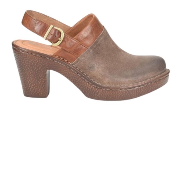 Born Vidar Clog Mules in Tan Taupe Combo Size 9 - Picture 3 of 6